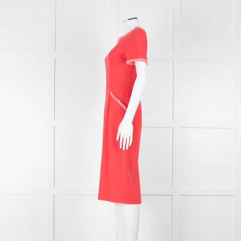 Goat Coral Frill Trim Short Sleeve Dress