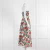 Brock Collection Cream Green Orange Floral Strapless Maxi Dress