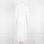 Mara Hoffman Cream Textured Short Sleeve Button Up Dress
