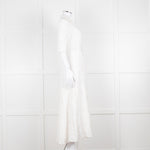 Mara Hoffman Cream Textured Short Sleeve Button Up Dress