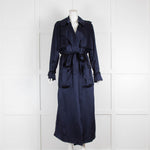 Michael Lo Sordo Navy Relaxed Trench Coat
