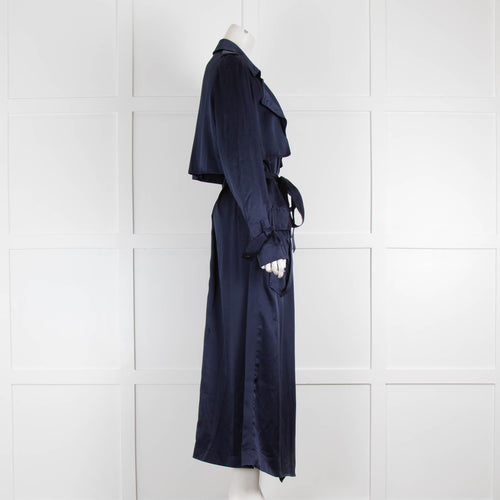Michael Lo Sordo Navy Relaxed Trench Coat