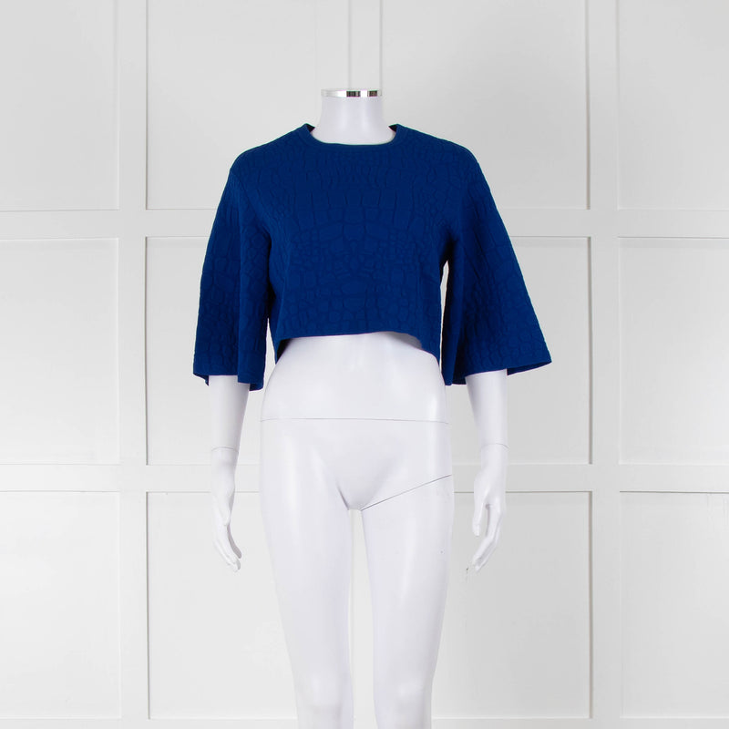 Alexander McQueen Stretch Jacquard Knit Short Sleeve Top