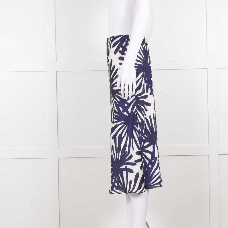 Daniel & Mayer White Navy Print Slip Skirt