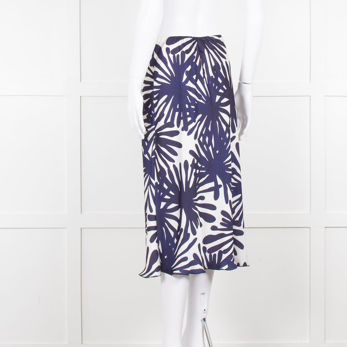 Daniel & Mayer White Navy Print Slip Skirt