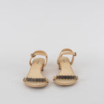 Chanel Cream Leather Quilted Chain CC Sandals