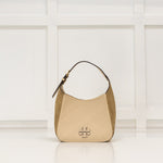 Tory Burch Cream Beige Suede Thea Woven Small Bag