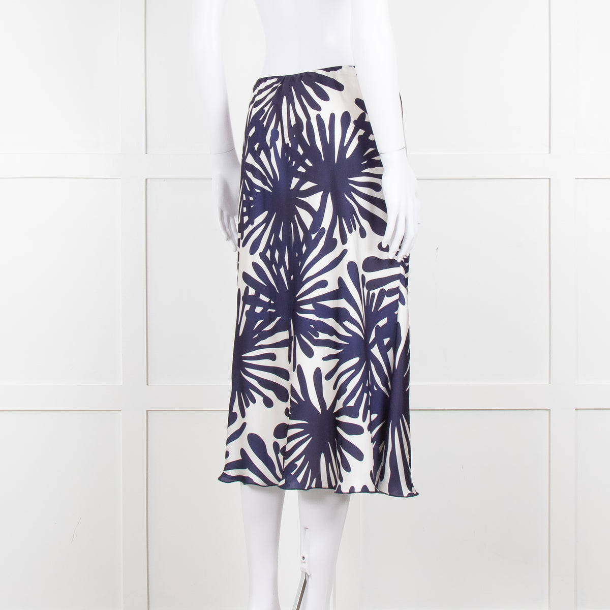 Daniel & Mayer White Navy Print Slip Skirt