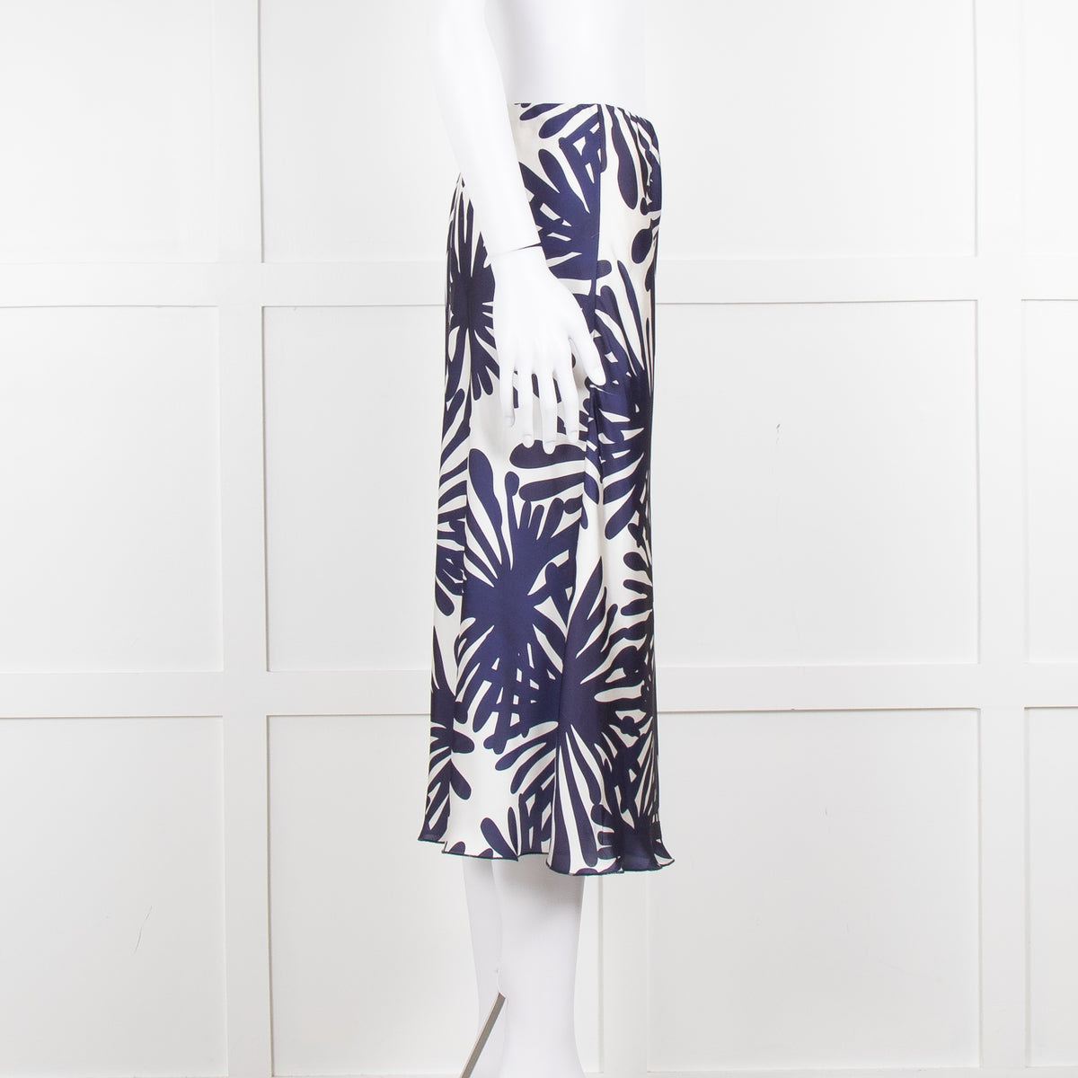 Daniel & Mayer White Navy Print Slip Skirt