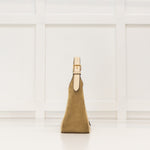 Tory Burch Cream Beige Suede Thea Woven Small Bag