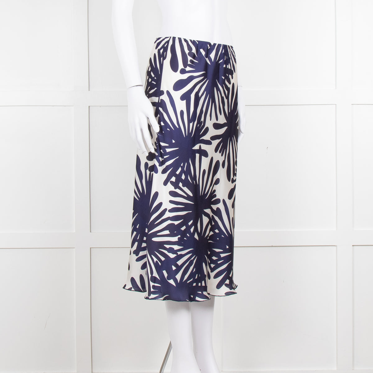 Daniel & Mayer White Navy Print Slip Skirt