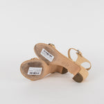 Chanel Cream Leather Quilted Chain CC Sandals