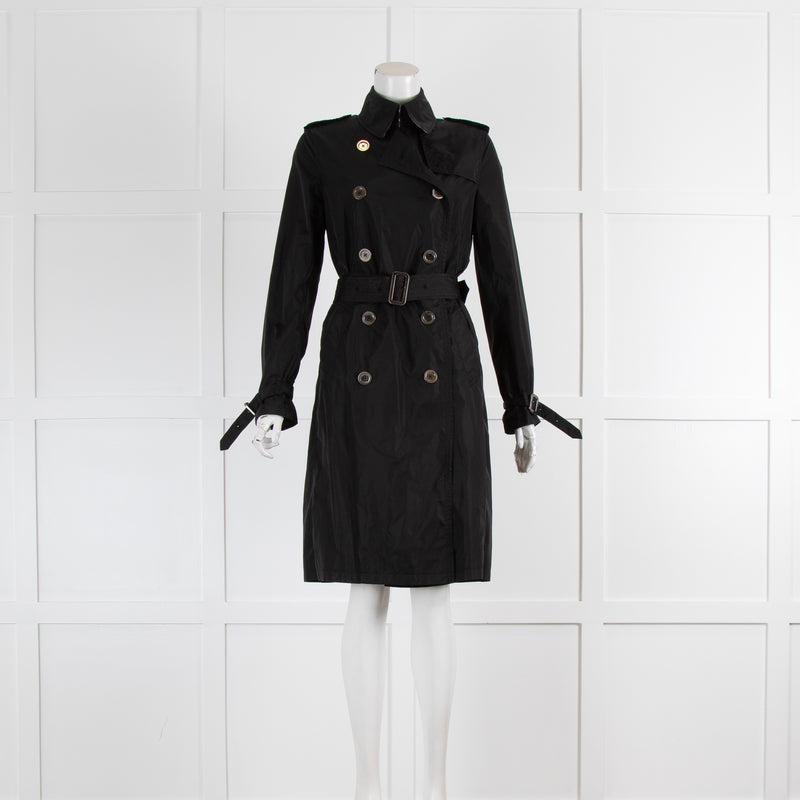 Burberry Black Nylon Trench Coat