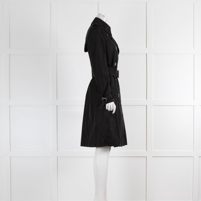 Burberry Black Nylon Trench Coat