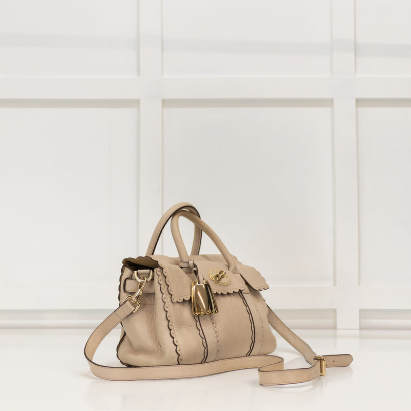 Mulberry Cream Small Cookie Cut Bayswater Pebbled Leather
