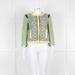 MSGM Yellow Blue Green Woven Print Jacket