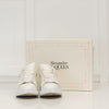 Alexander McQueen White Leather Iridescent Ankle Cap Trainers