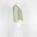 MSGM Yellow Blue Green Woven Print Jacket
