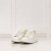 Alexander McQueen White Leather Iridescent Ankle Cap Trainers