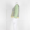 MSGM Yellow Blue Green Woven Print Jacket
