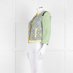 MSGM Yellow Blue Green Woven Print Jacket