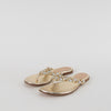 Gianvito Rossi Gold Braided Leather Flat Flip Flops