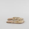 Gianvito Rossi Gold Braided Leather Flat Flip Flops