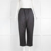 The Row Black Silk & Wool Trousers with Elasticated Waist