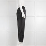 The Row Black Silk & Wool Trousers with Elasticated Waist