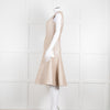Emilia Wickstead Beige Silver Sleeveless Fit And Flare Dress