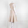 Emilia Wickstead Beige Silver Sleeveless Fit And Flare Dress