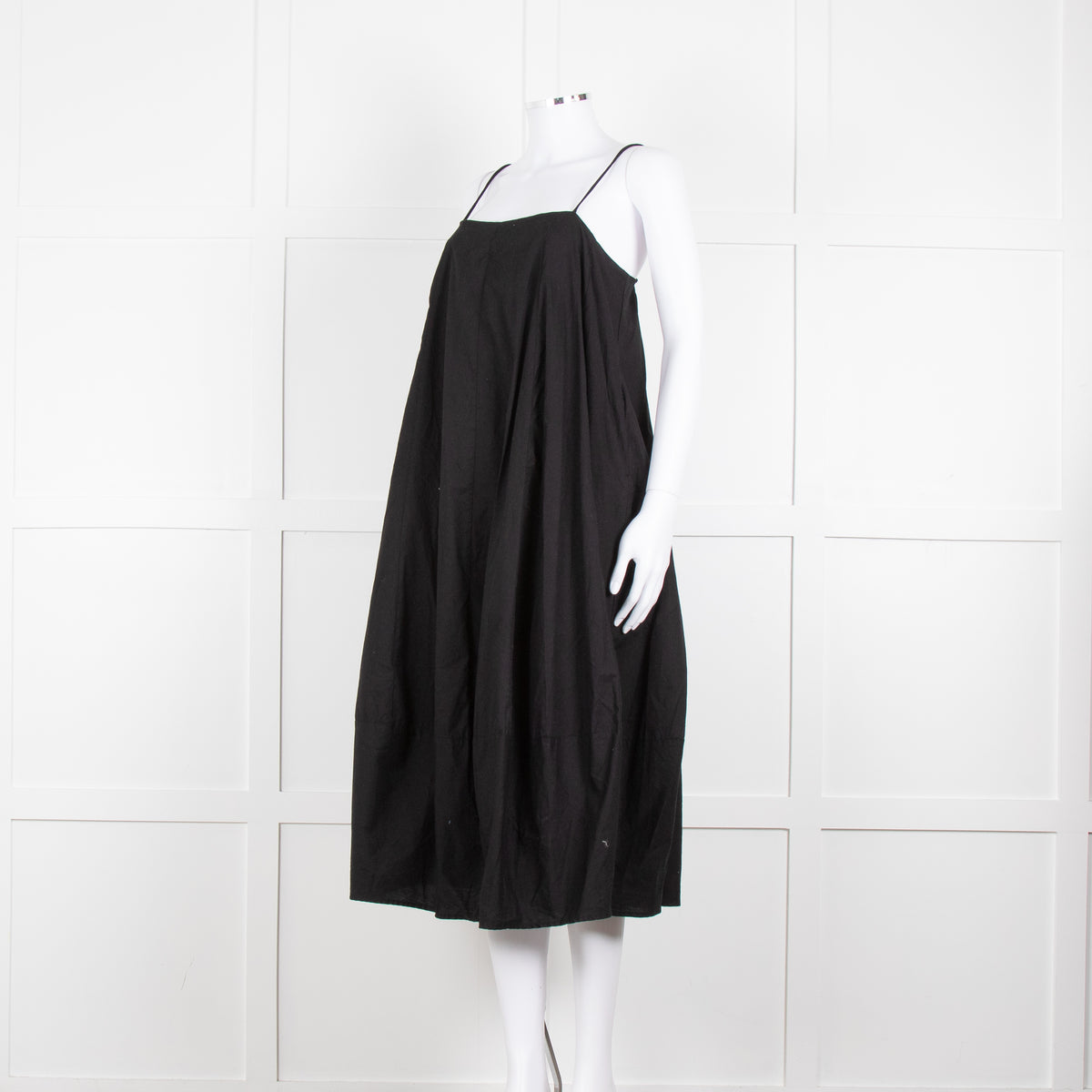 Free People Black Spaghetti Straps Cotton Sundress