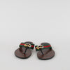 Gucci Green Red GG Thong Web Flat Sandals