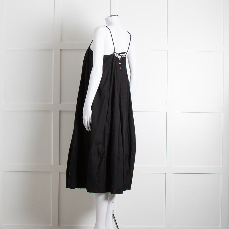 Free People Black Spaghetti Straps Cotton Sundress