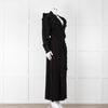 Magali Pascal Black Long Sleeve Frill Trim Maxi Dress
