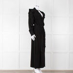 Magali Pascal Black Long Sleeve Frill Trim Maxi Dress
