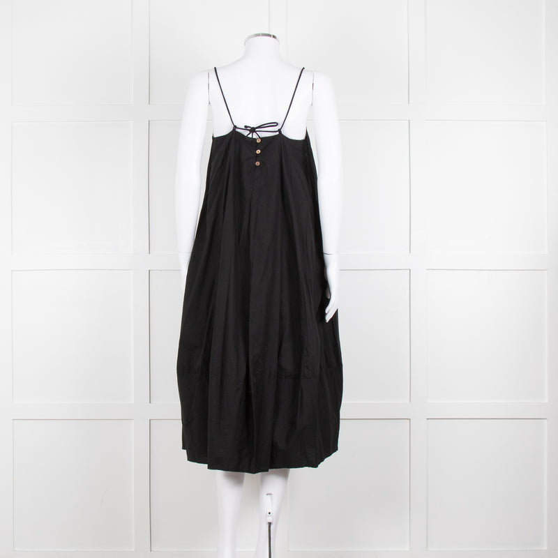 Free People Black Spaghetti Straps Cotton Sundress