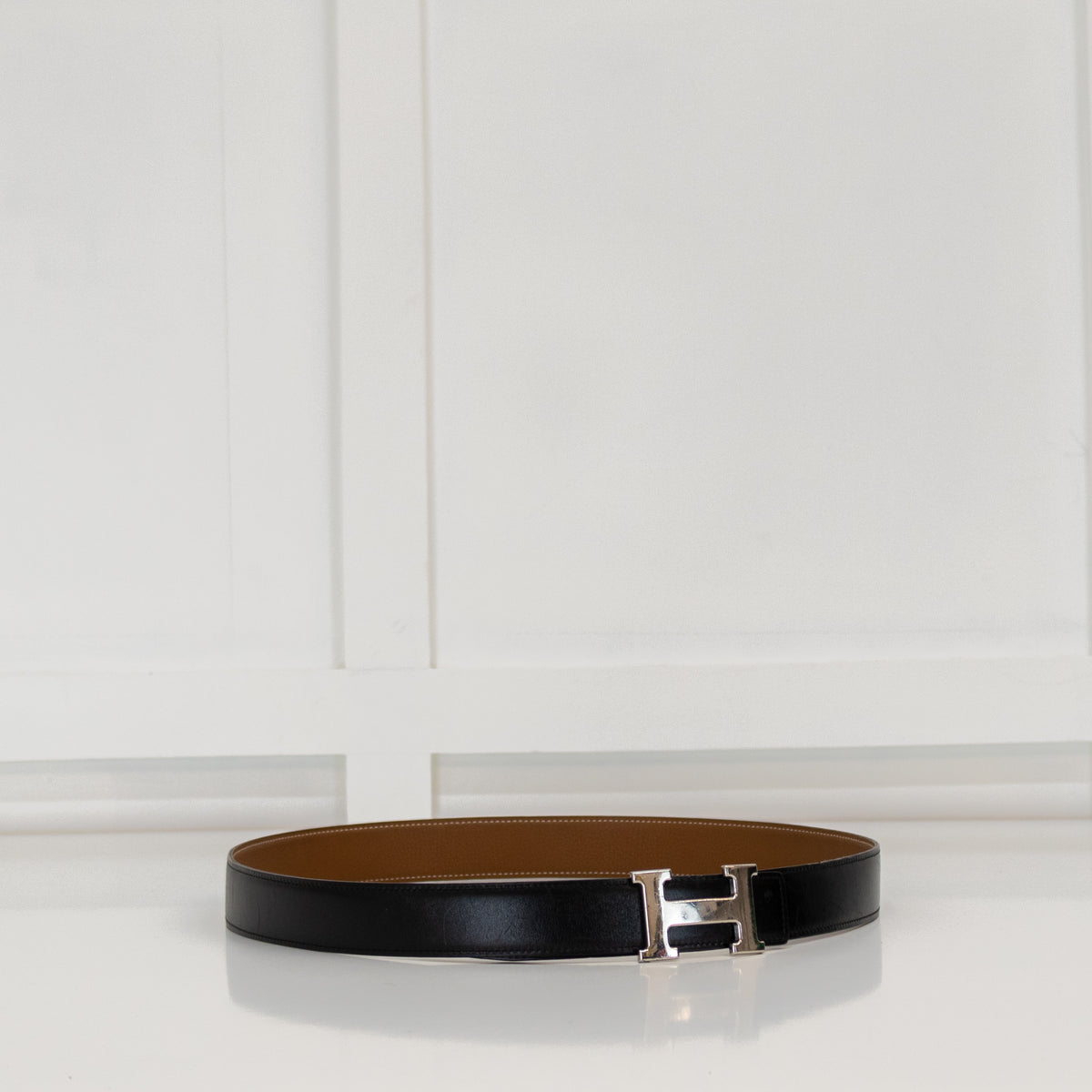 Hermes Black and Tan Reversible H Belt