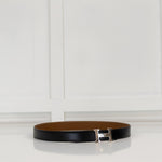 Hermes Black and Tan Reversible H Belt