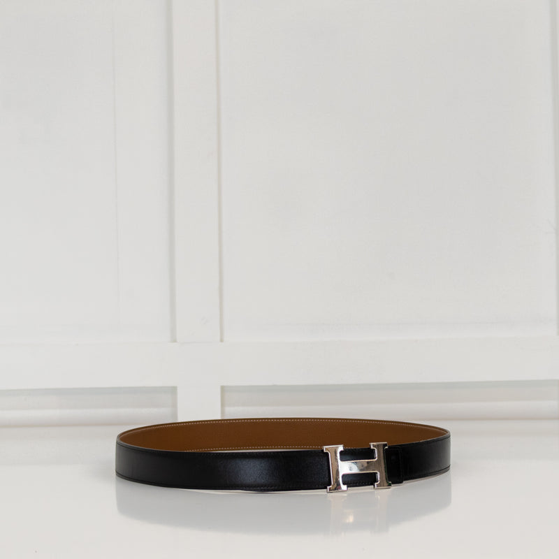 Hermes Black and Tan Reversible H Belt