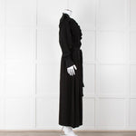 Magali Pascal Black Long Sleeve Frill Trim Maxi Dress