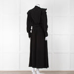 Magali Pascal Black Long Sleeve Frill Trim Maxi Dress