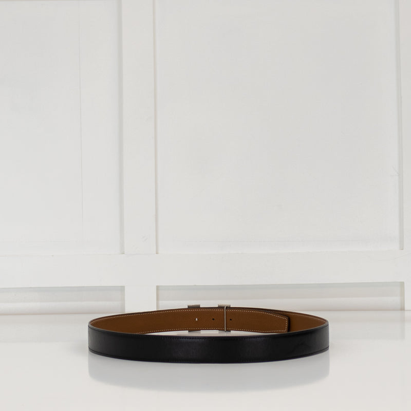 Hermes Black and Tan Reversible H Belt