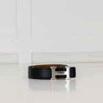 Hermes Black and Tan Reversible H Belt