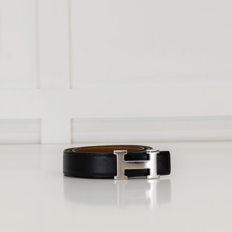 Hermes Black and Tan Reversible H Belt
