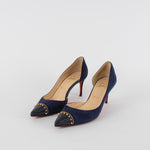 Christian Louboutin Navy Suede Culturella Studded Heeled Shoes