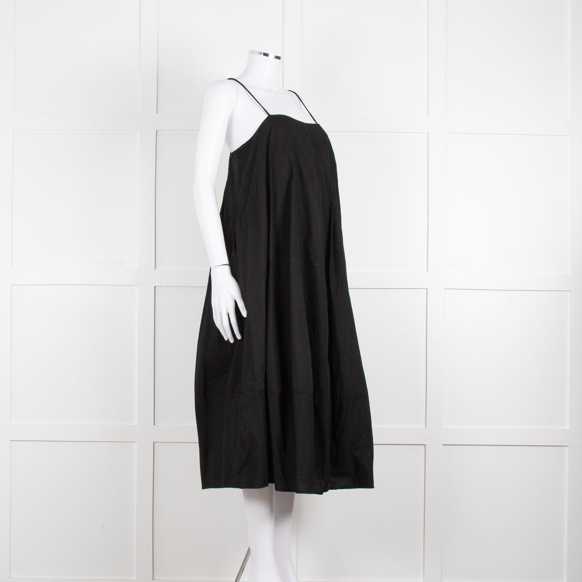 Free People Black Spaghetti Straps Cotton Sundress