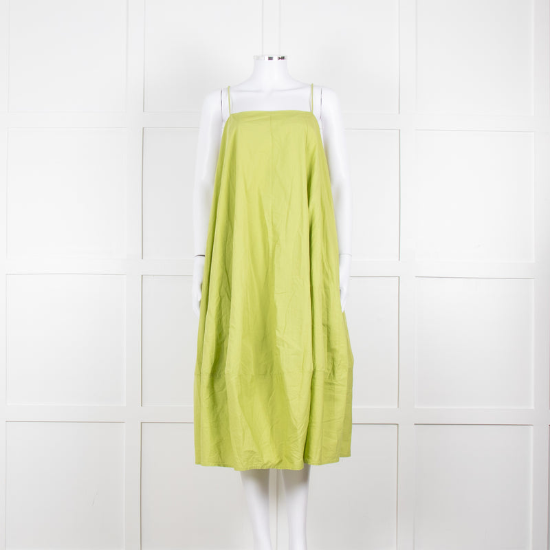 Free People Lime Green Spaghetti Straps Cotton Sundress