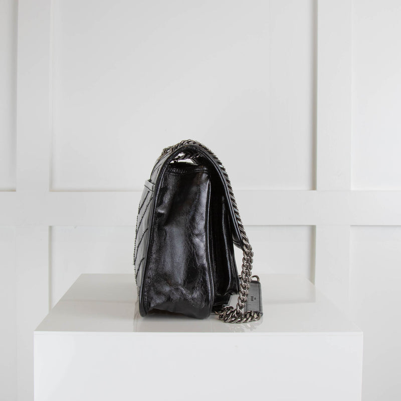 YSL Niki Baby Black Silver Hardware