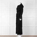 Magali Pascal Black Long Sleeve Frill Trim Maxi Dress